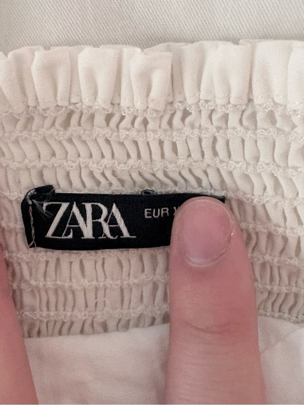 Zara White Ruffled Ruched Cami Top - Spaghetti Straps - Picture 4 of 5